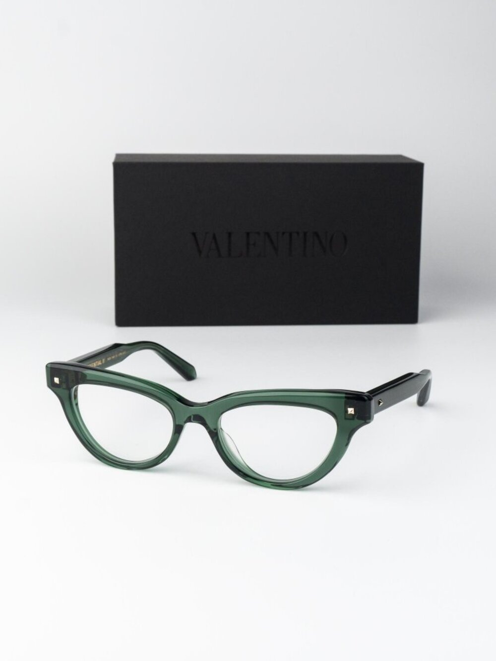 Valentino Women Eyeglasses Crystal Emerald Green Cat Eye V-ESSENTIAL II VLX-124